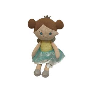Gloveleya Fairy Plush Doll Princess Teal Tutu Skirt 15" Pigtail Buns Blue Eyes